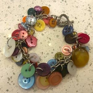 Vintage button charm bracelet